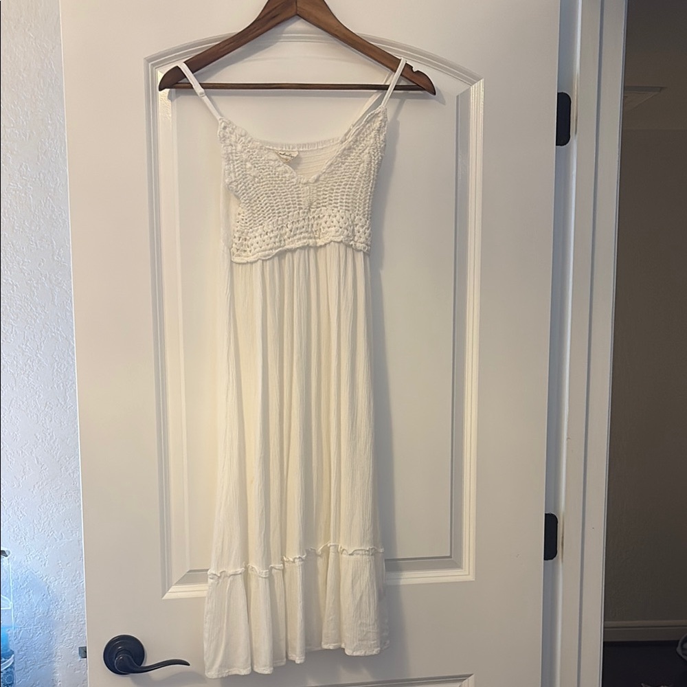 Indulge White Crochet Maxi Dress